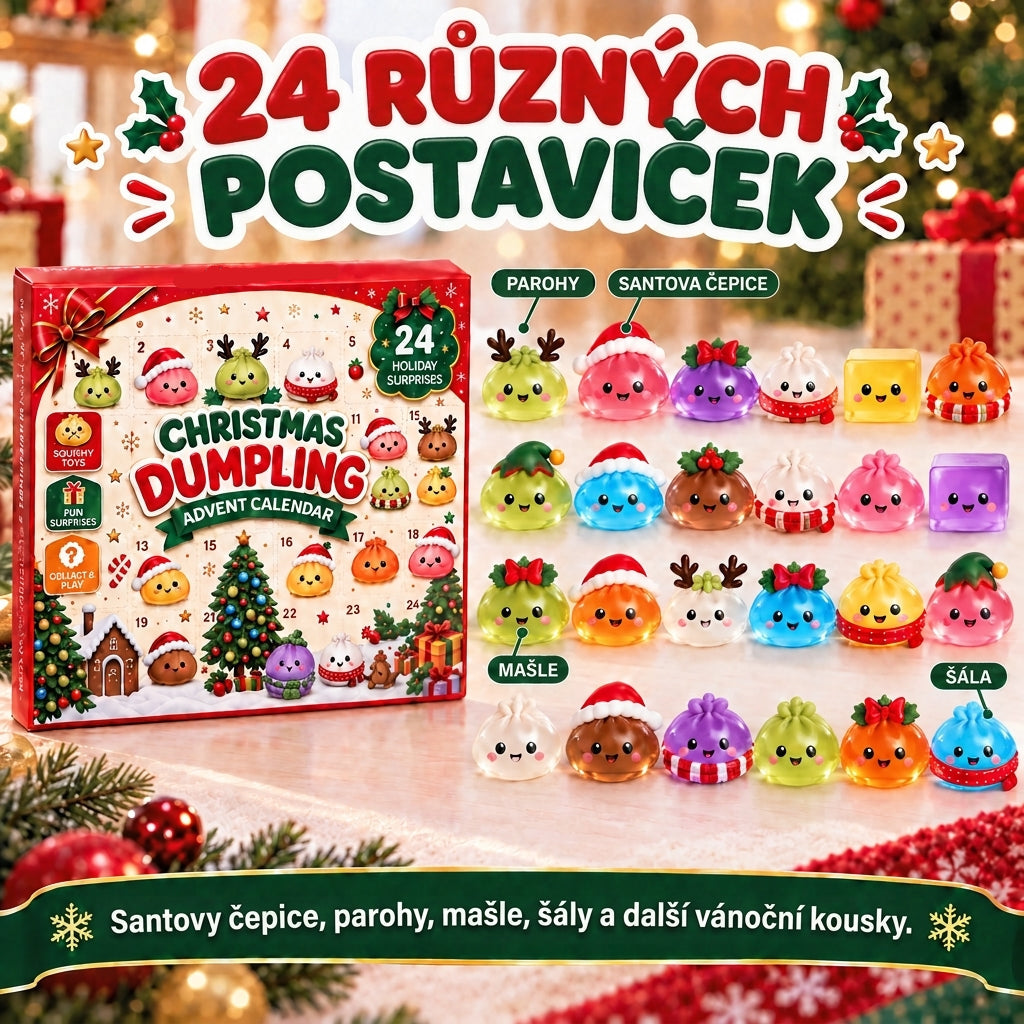 Adventní kalendář Squishy Knedlíčci – 24 překvapení do Vánoc