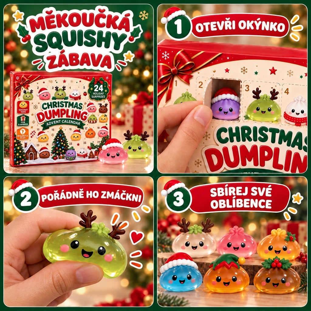 Adventní kalendář Squishy Knedlíčci – 24 překvapení do Vánoc